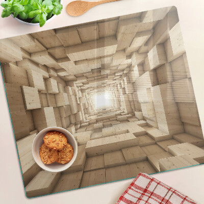 Glass kitchen board Interior of a wooden tunnel