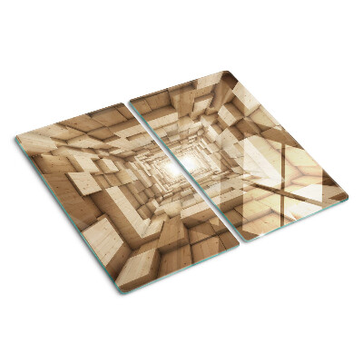 Glass kitchen board Interior of a wooden tunnel