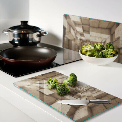 Glass kitchen board Interior of a wooden tunnel