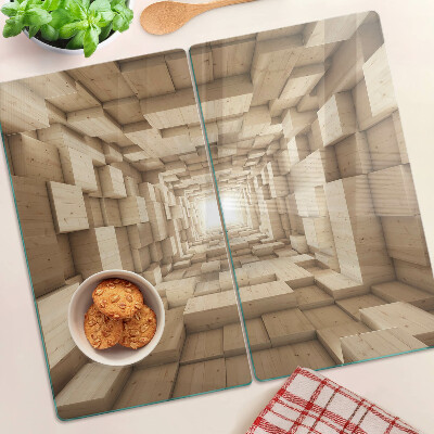 Glass kitchen board Interior of a wooden tunnel