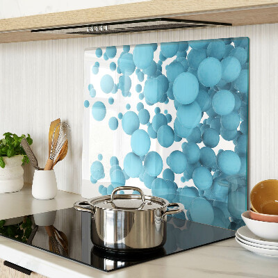 Glass chopping board Bubbles in shades of blue
