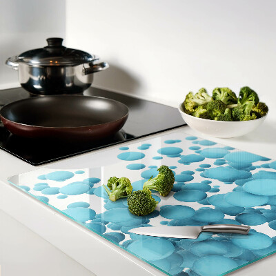 Glass chopping board Bubbles in shades of blue