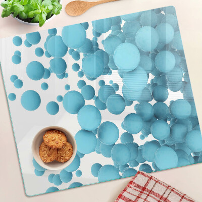 Glass chopping board Bubbles in shades of blue