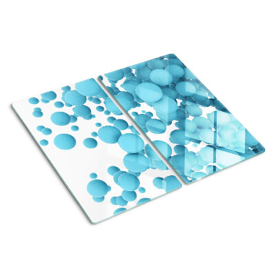 Glass chopping board Bubbles in shades of blue