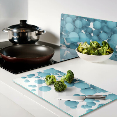 Glass chopping board Bubbles in shades of blue