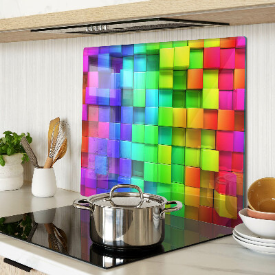 Glass chopping board Rainbow squares in a mosaic