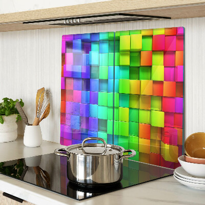 Glass chopping board Rainbow squares in a mosaic