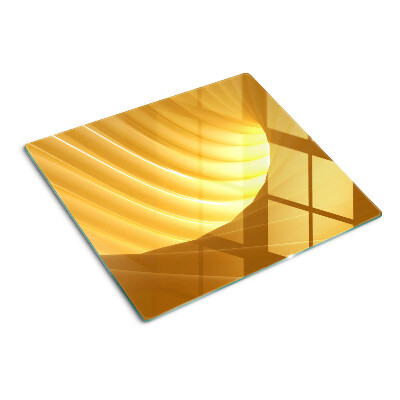 Glass chopping board Golden waves and windows