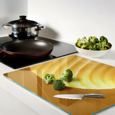 Glass chopping board Golden waves and windows