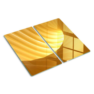 Glass chopping board Golden waves and windows