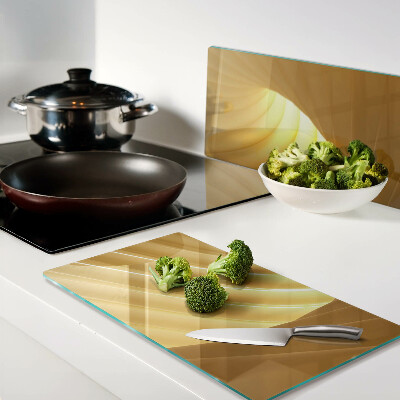 Glass chopping board Golden waves and windows