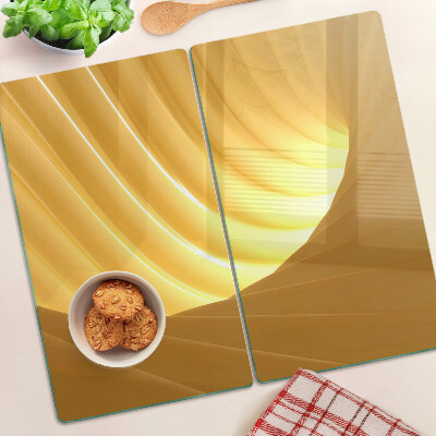 Glass chopping board Golden waves and windows