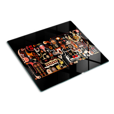 Glass kitchen board Abstract patterns with plant motifs