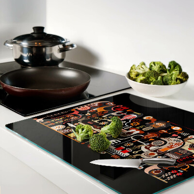 Glass kitchen board Abstract patterns with plant motifs