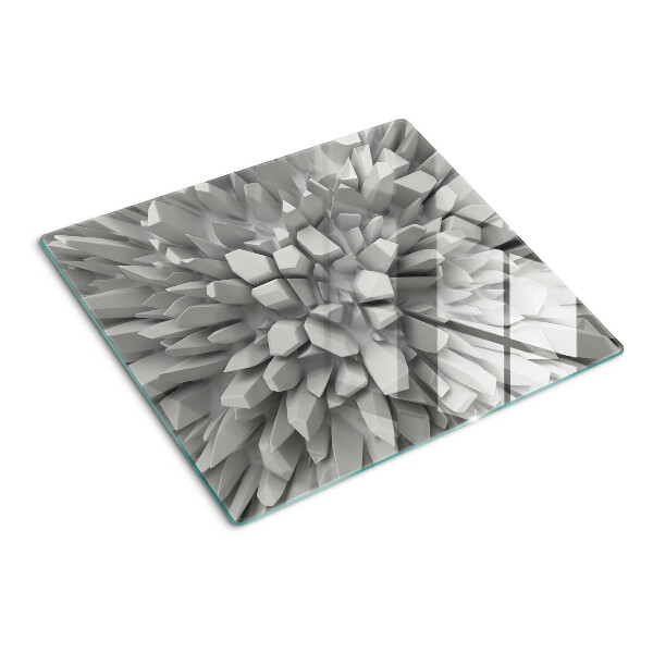 Glass chopping board Crystal structures in shades of gray