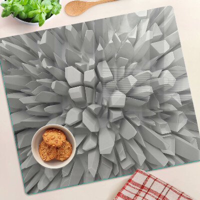 Glass chopping board Crystal structures in shades of gray