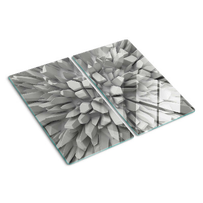 Glass chopping board Crystal structures in shades of gray