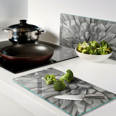 Glass chopping board Crystal structures in shades of gray