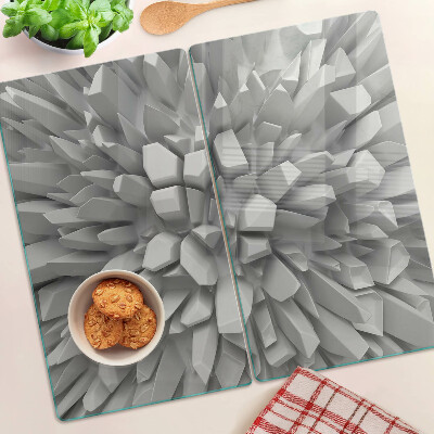 Glass chopping board Crystal structures in shades of gray