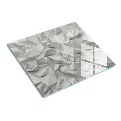 Glass chopping board Abstract 3D pattern in shades of gray