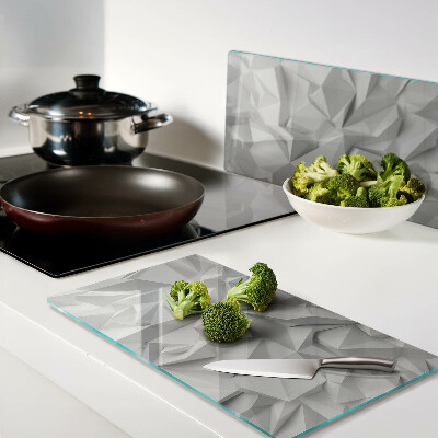 Glass chopping board Abstract 3D pattern in shades of gray