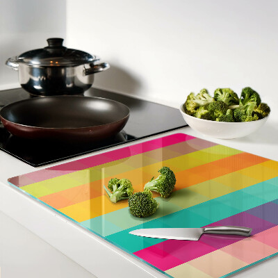 Glass chopping board Colorful geometry with gradient
