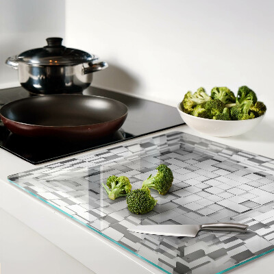 Glass kitchen board Gray and white mosaic