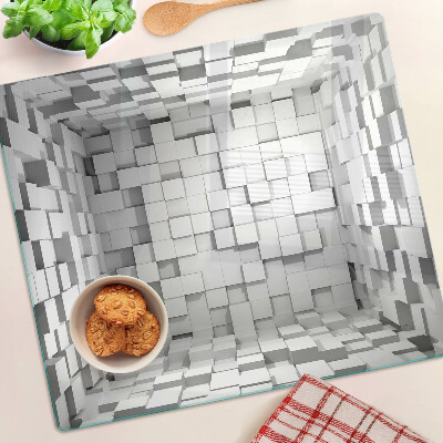 Glass kitchen board Gray and white mosaic