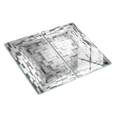 Glass kitchen board Gray and white mosaic