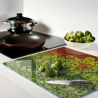 Glass kitchen board Swirls of colors