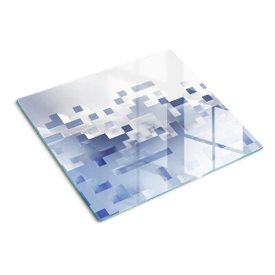 Glass kitchen board Geometric patterns in shades of blue