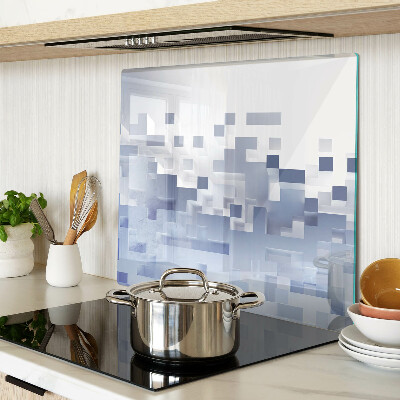 Glass kitchen board Geometric patterns in shades of blue
