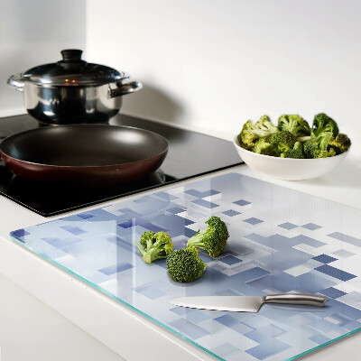 Glass kitchen board Geometric patterns in shades of blue