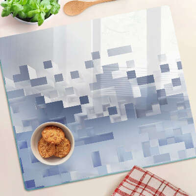 Glass kitchen board Geometric patterns in shades of blue