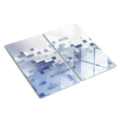 Glass kitchen board Geometric patterns in shades of blue