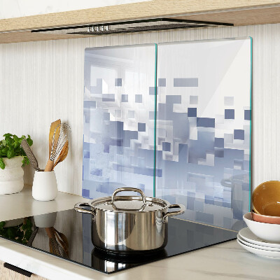 Glass kitchen board Geometric patterns in shades of blue