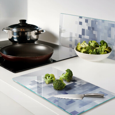 Glass kitchen board Geometric patterns in shades of blue
