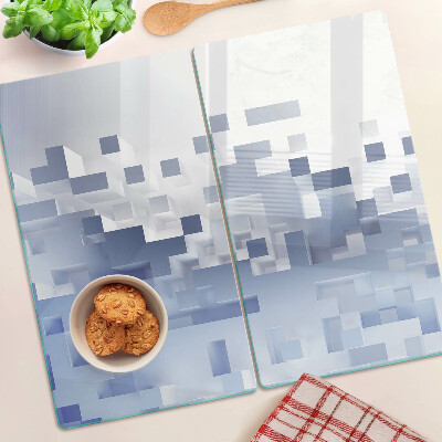 Glass kitchen board Geometric patterns in shades of blue