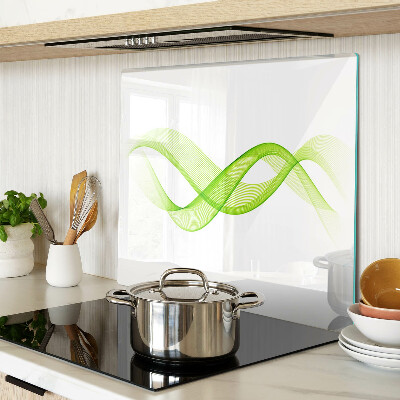 Glass chopping board Waves in shades of green