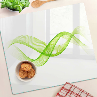 Glass chopping board Waves in shades of green