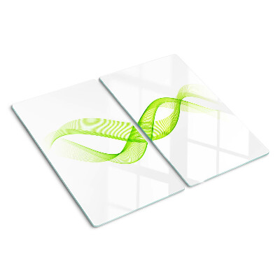 Glass chopping board Waves in shades of green