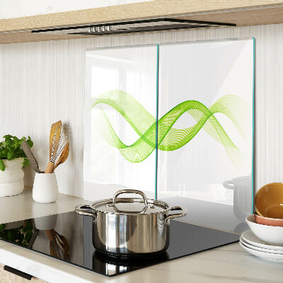 Glass chopping board Waves in shades of green