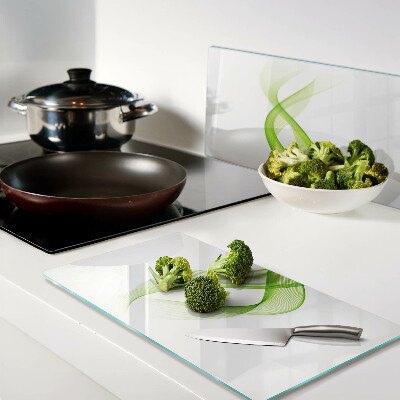 Glass chopping board Waves in shades of green