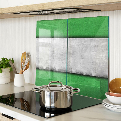 Glass chopping board Green and gray lines