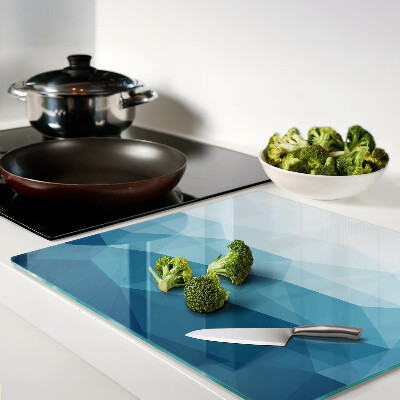 Glass chopping board Blue Triangle Gradient