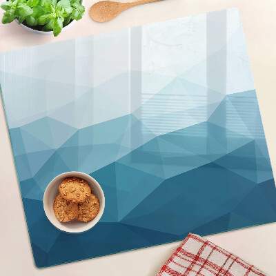 Glass chopping board Blue Triangle Gradient