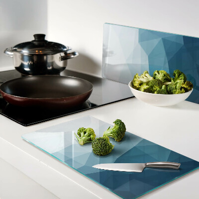 Glass chopping board Blue Triangle Gradient