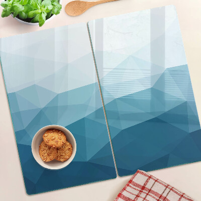 Glass chopping board Blue Triangle Gradient