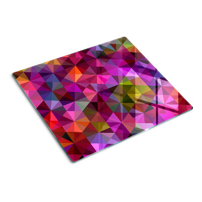 Glass kitchen board Geometry in shades of pink and purple
