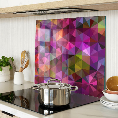 Glass kitchen board Geometry in shades of pink and purple